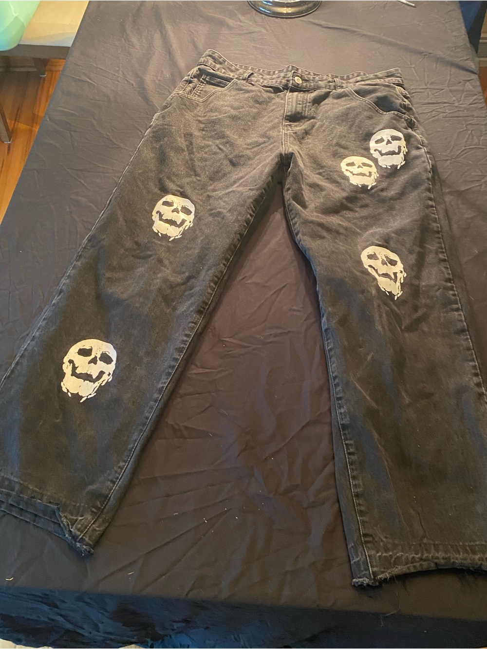 Black Skull Print Women’s Jeans